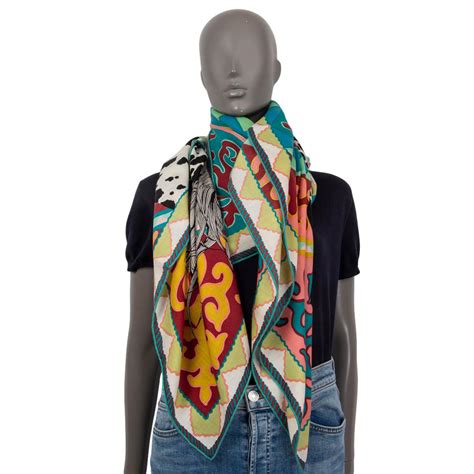 hermes appaloosa des steppes scarf|HERMES Silk Appaloosa Des Steppes Scarf 90 Creme Black.